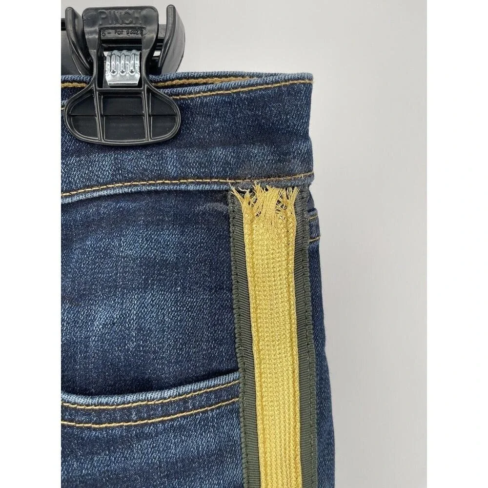 Veronica Beard Jeans Women's Dark Vintage Stripe Carolyn Baby Boot Jeans Size 28